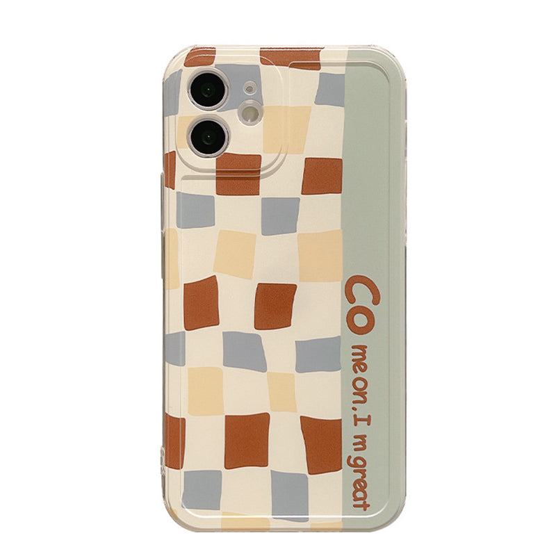 Transparent Morandi Plaid Phone Case for iPhone
